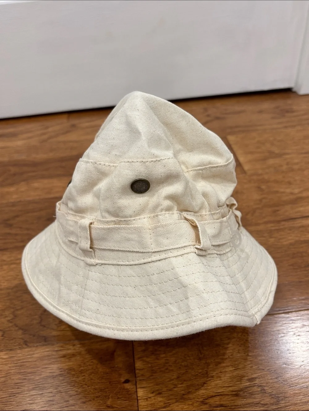 Cream Cotton Bucket Hat for Women